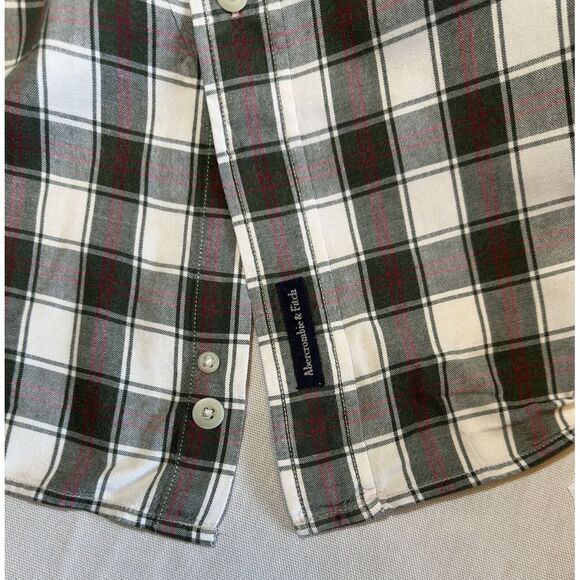 Abercrombie‎ & Fitch Muscle Shirt Mens L Plaid Button-Down Long Sleeve - Picture 8 of 10